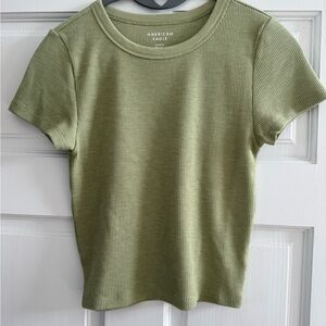 American Eagle Outfitters Sage Green Ribbed Tee